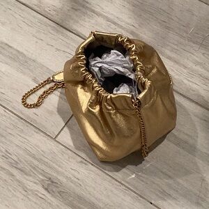 Donna Karan Gold crossbody bucket bag